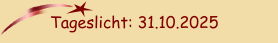 Tageslicht: 31.10.2025
